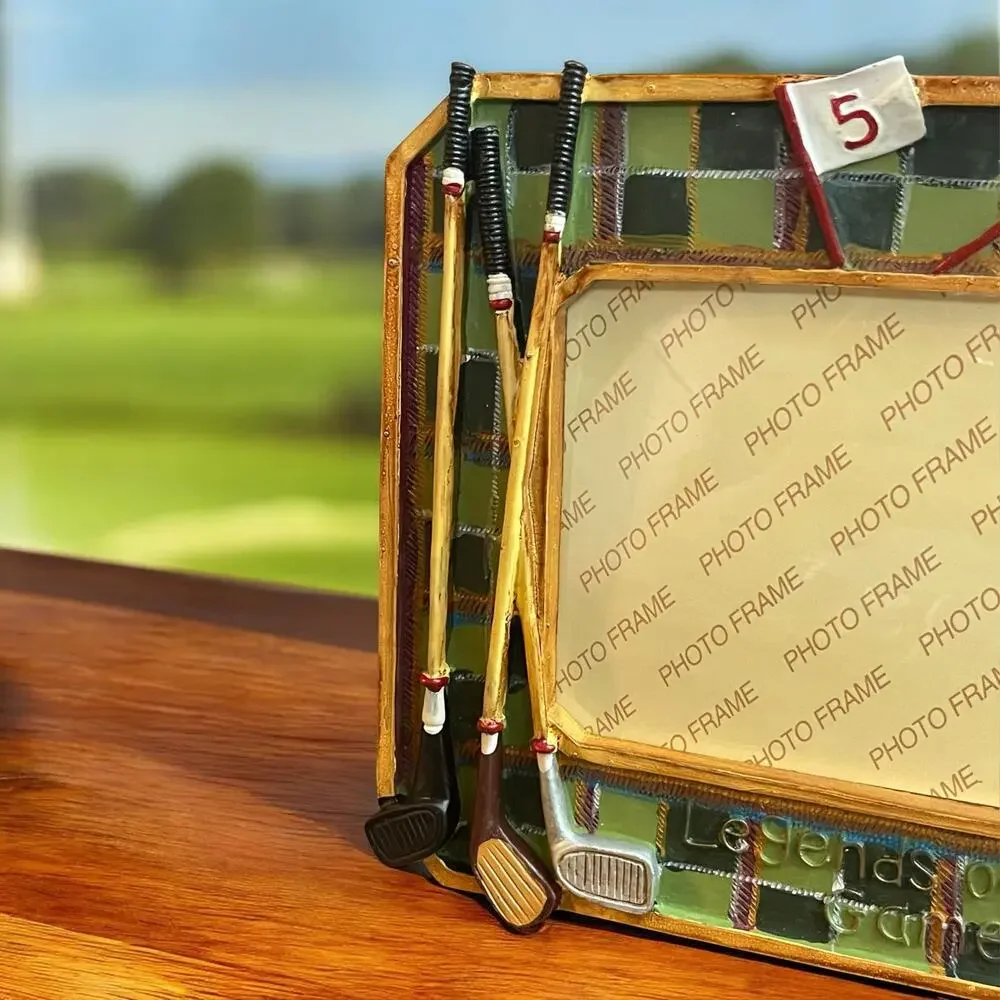 Vintage 3-D Golf Photo Frame Legends Of The Game Dad Friends Golfers Tabletop